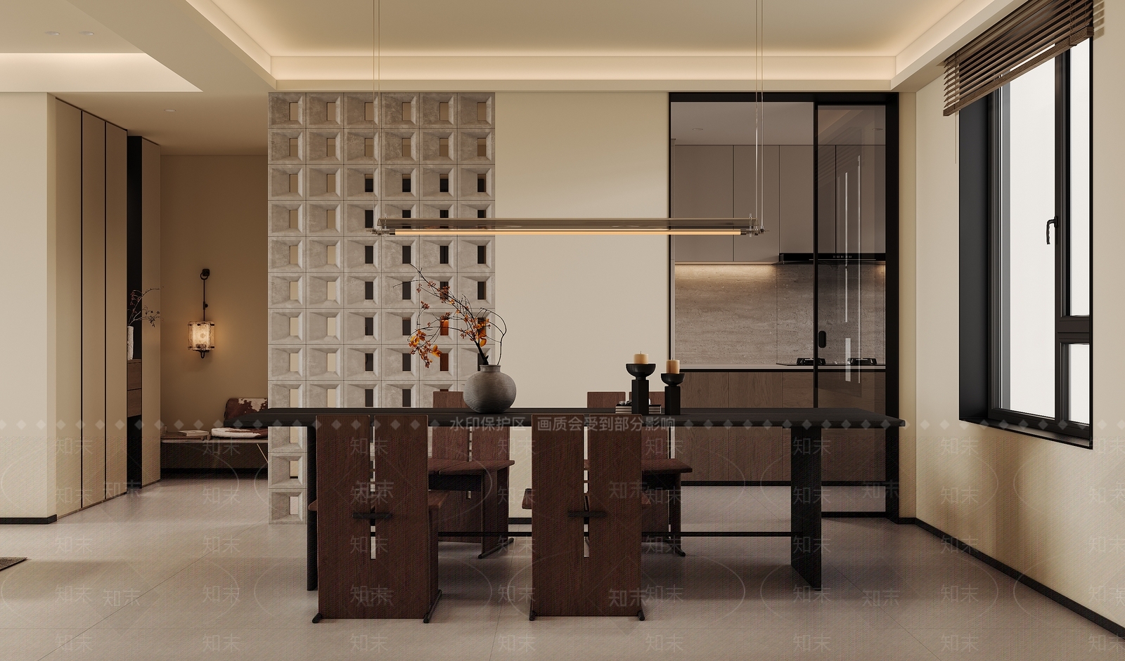 现代家居餐厅3D模型下载【ID:1201094262】