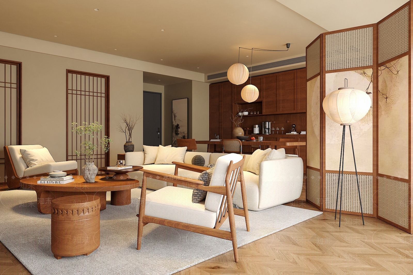 中古侘寂客餐厅SU模型下载【ID:1201095498】