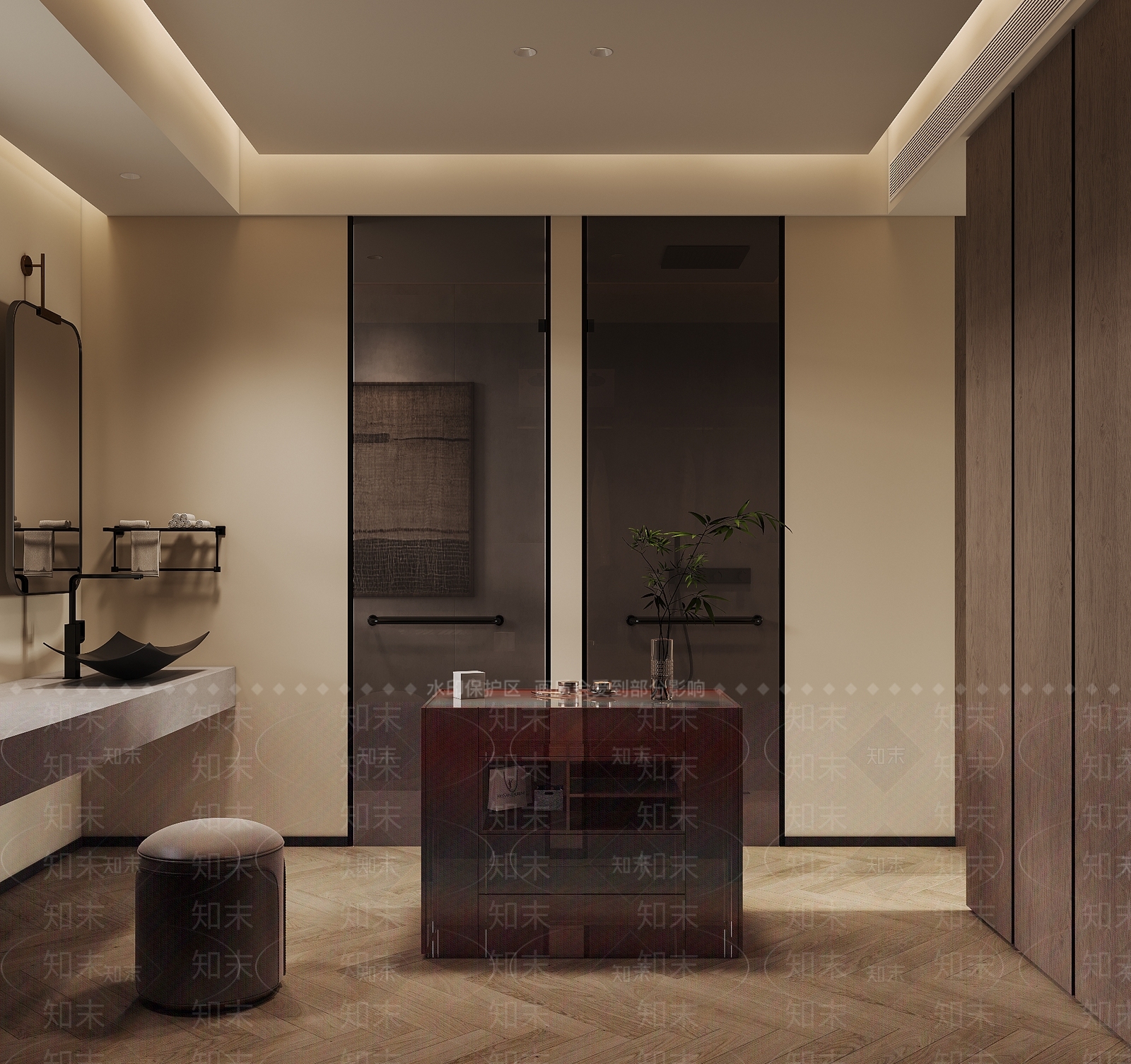 现代衣帽间3D模型下载【ID:1201098095】