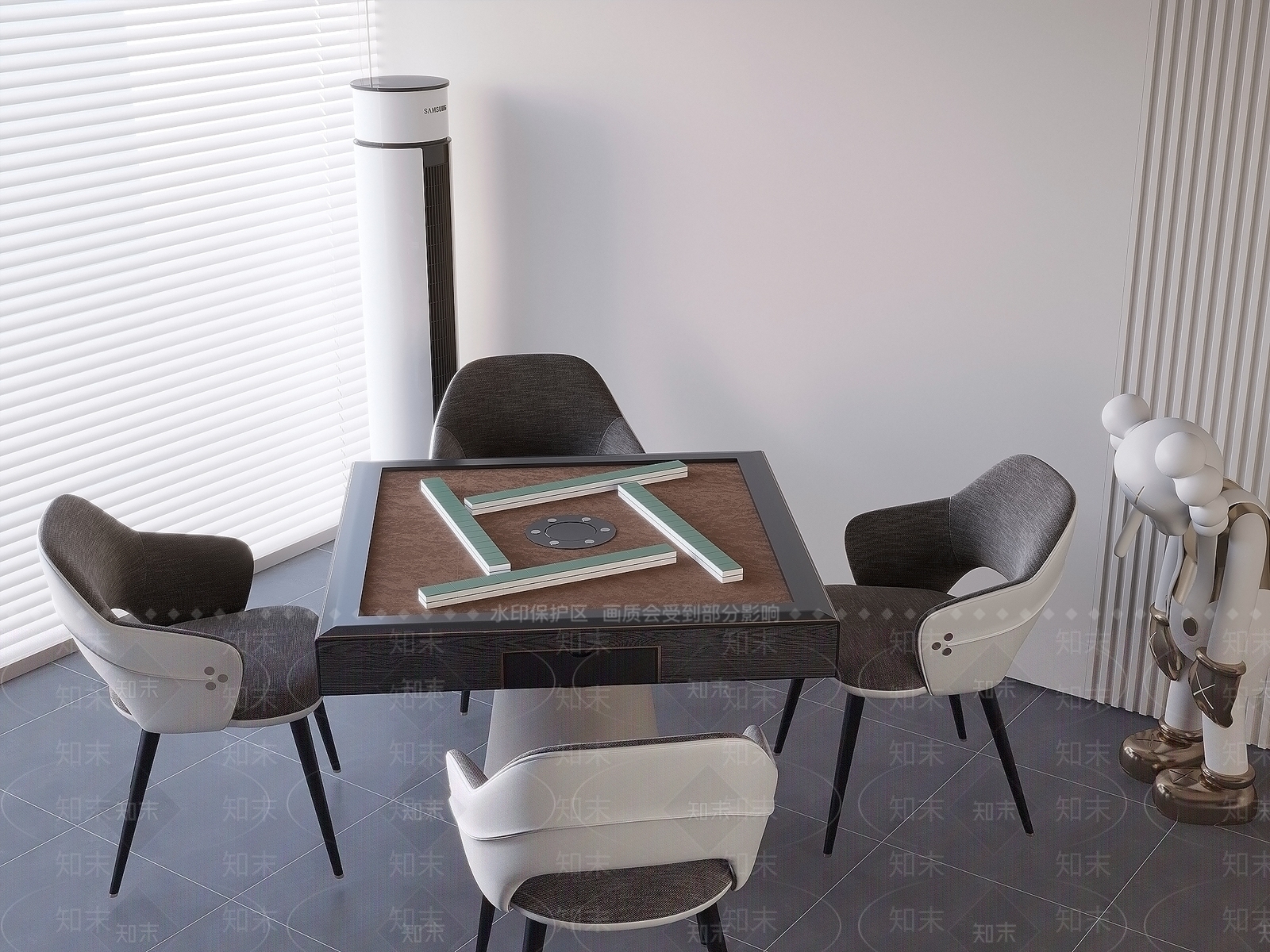 麻将桌3D模型下载【ID:1201098443】