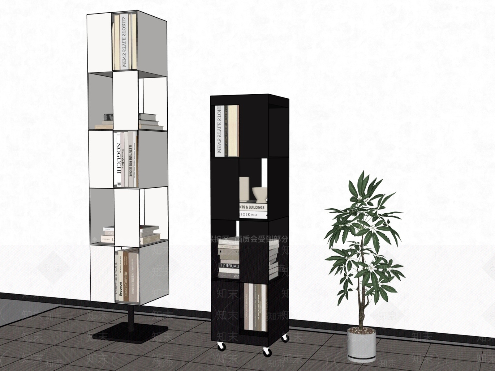 现代简欧书架3D模型下载【ID:1201099680】