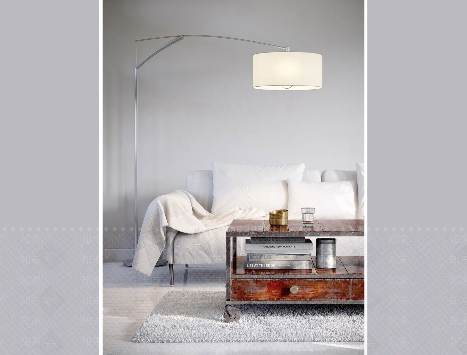 现代美式黑白灰客厅3D模型下载【ID:1201099988】