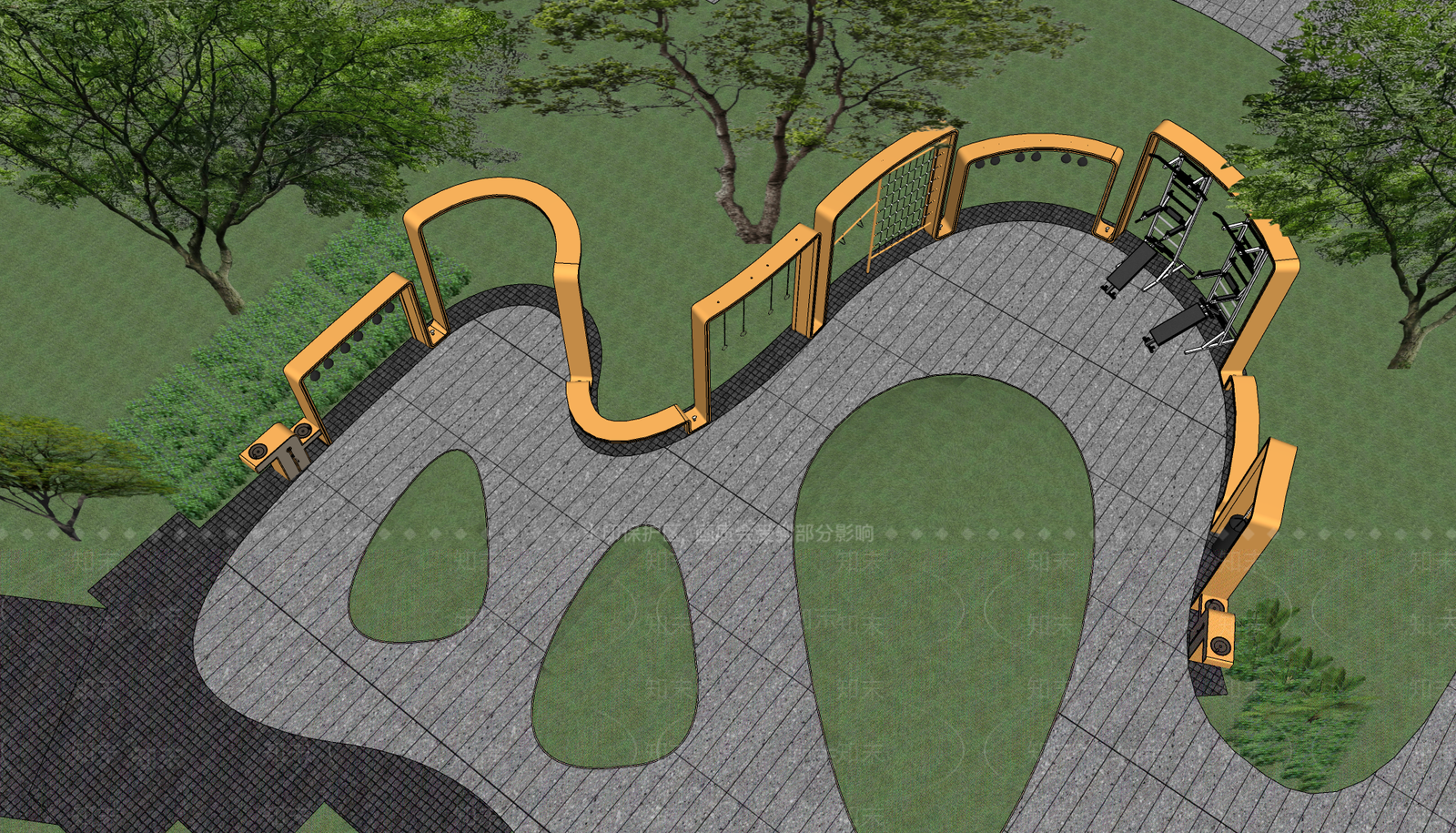 现代其他景观小品SU模型下载【ID:1201100100】