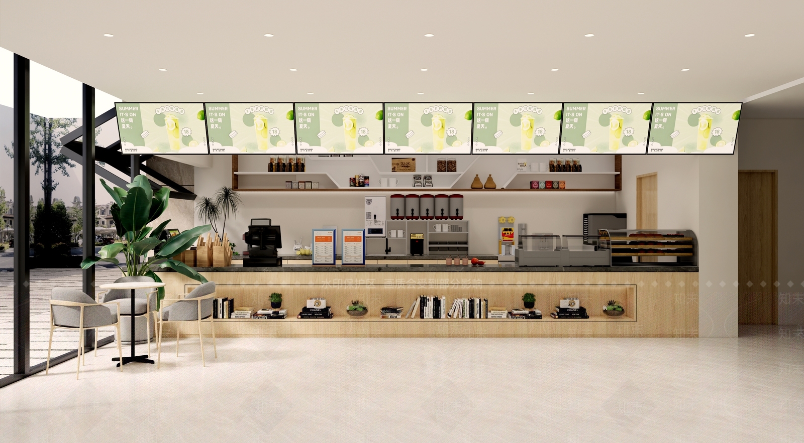 现代奶茶店SU模型下载【ID:1201100335】
