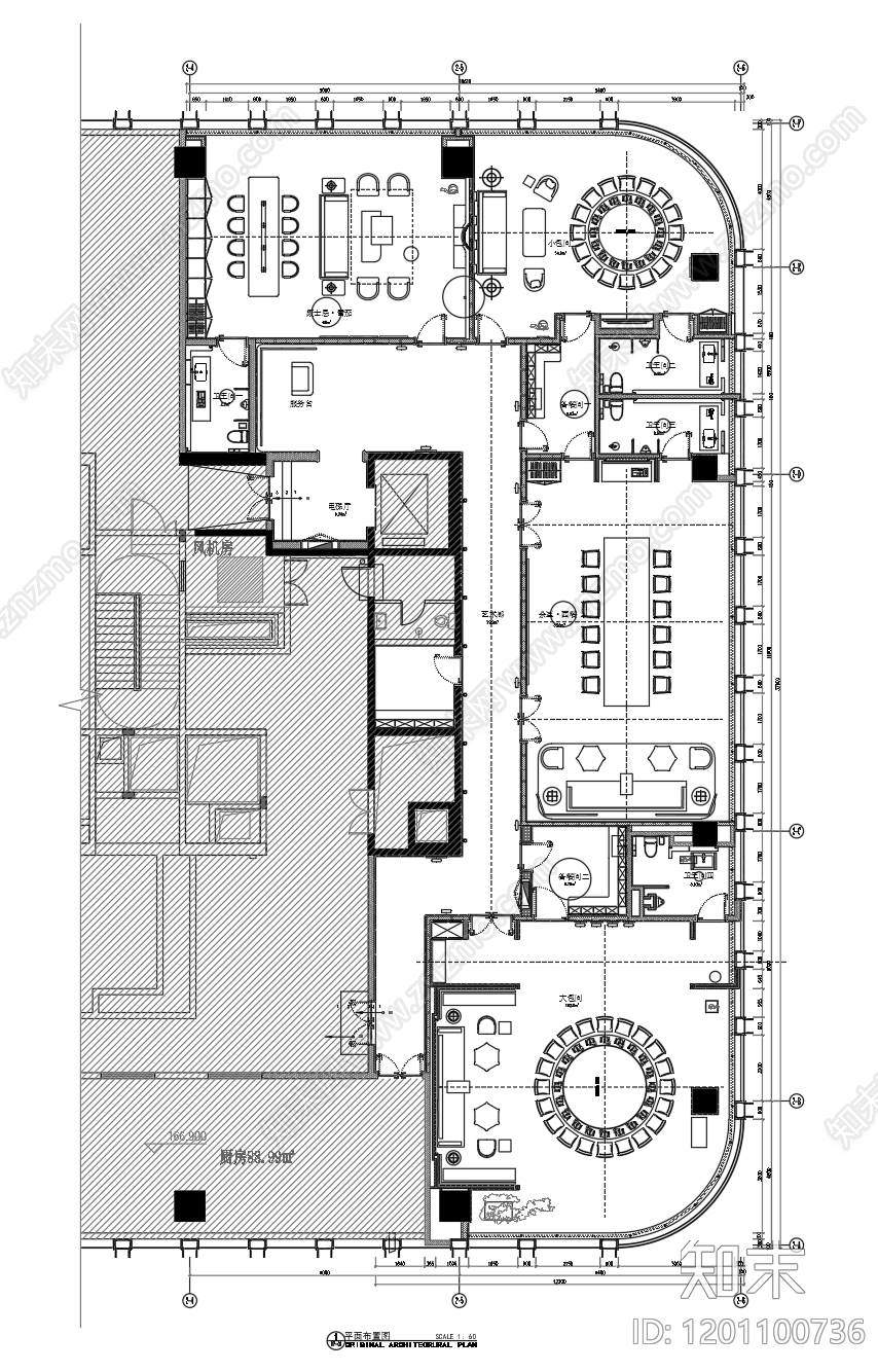现代新中式其他餐饮空间cad施工图下载【ID:1201100736】