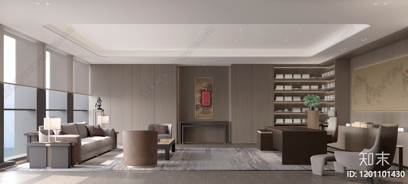 现代整体办公空间cad施工图下载【ID:1201101430】