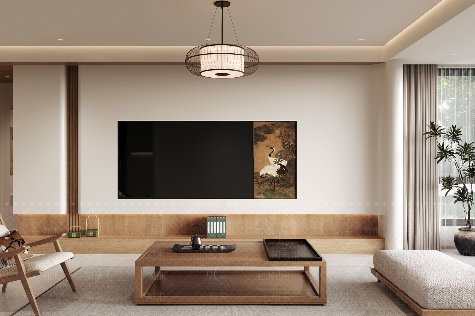 禅意新中式电视柜3D模型下载【ID:1201104296】