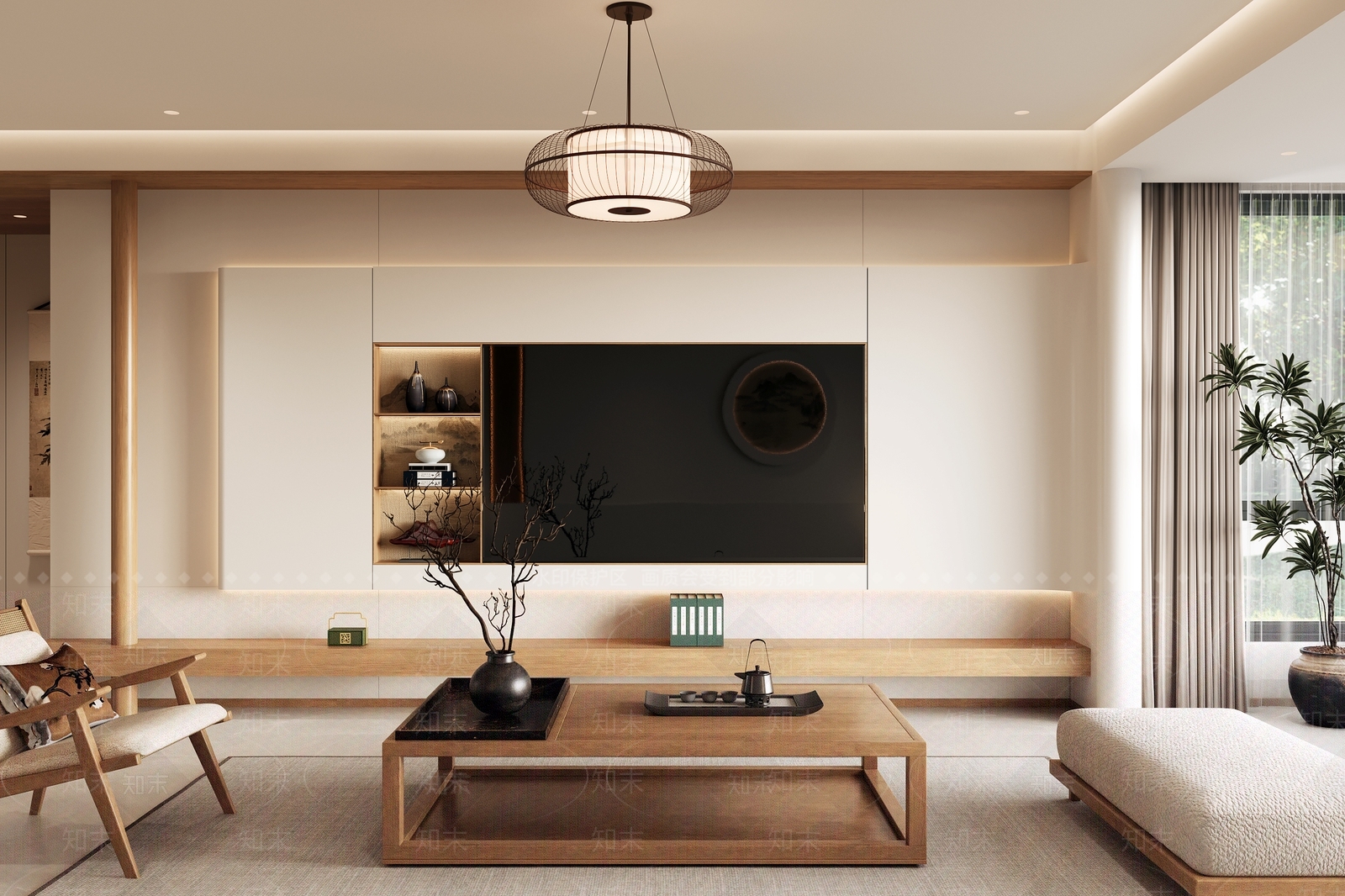 新中式禅意电视柜3D模型下载【ID:1201104761】