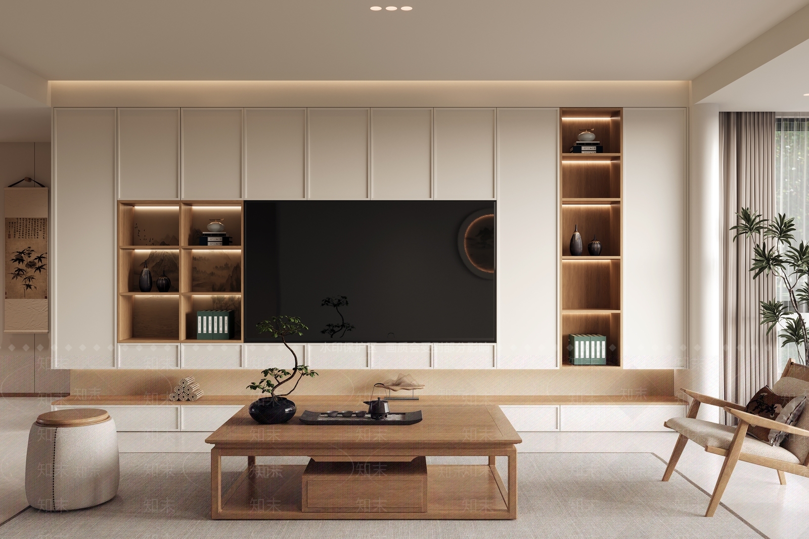 新中式禅意电视柜3D模型下载【ID:1201106942】
