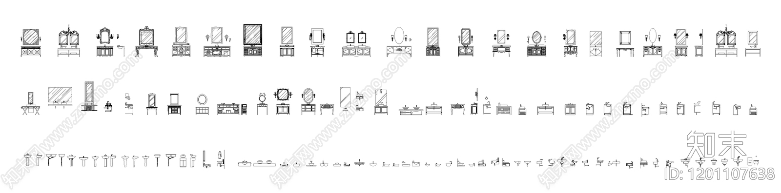 现代卫浴设施施工图下载【ID:1201107638】