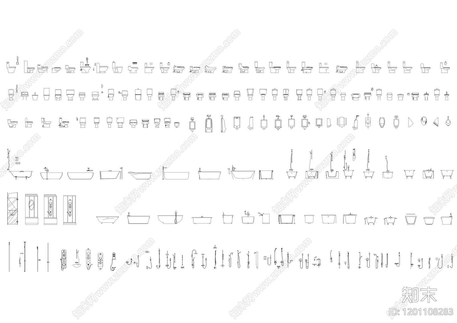 现代卫浴设施施工图下载【ID:1201108283】