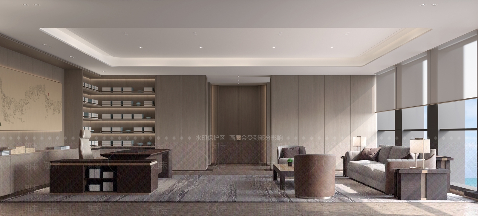 意式轻奢经理办公室SU模型下载【ID:1201116599】