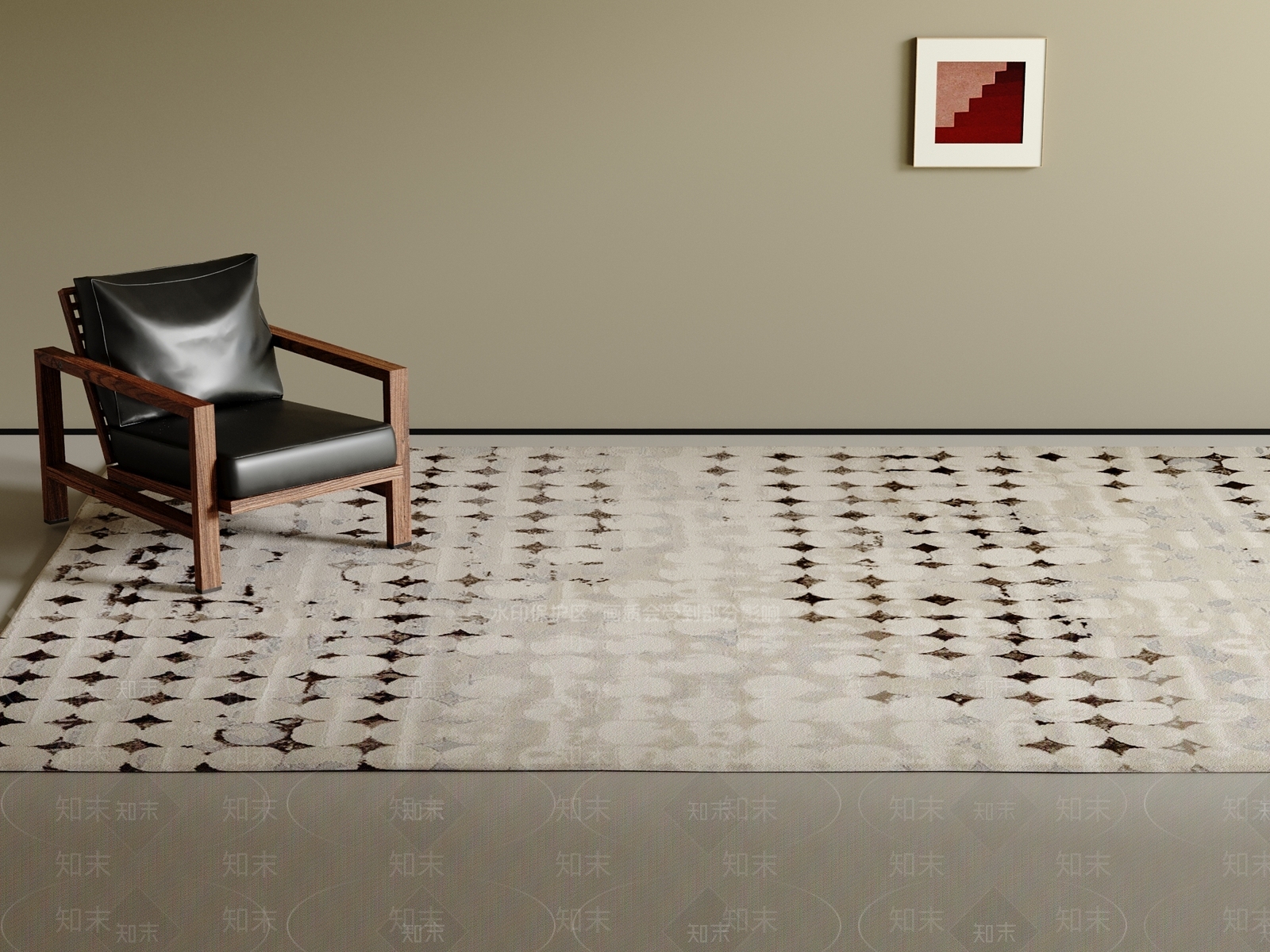复古侘寂地毯3D模型下载【ID:1201116651】