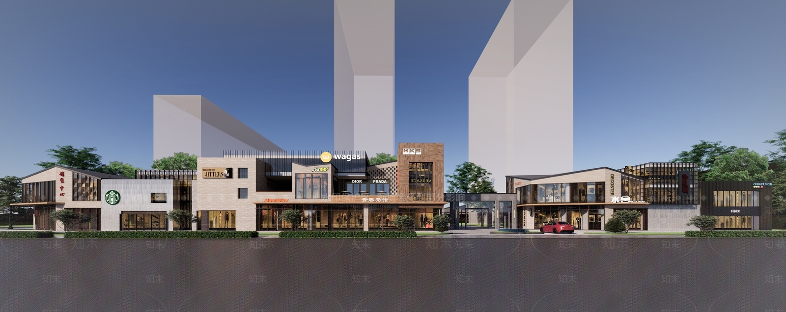 现代简约商业街SU模型下载【ID:1201117327】