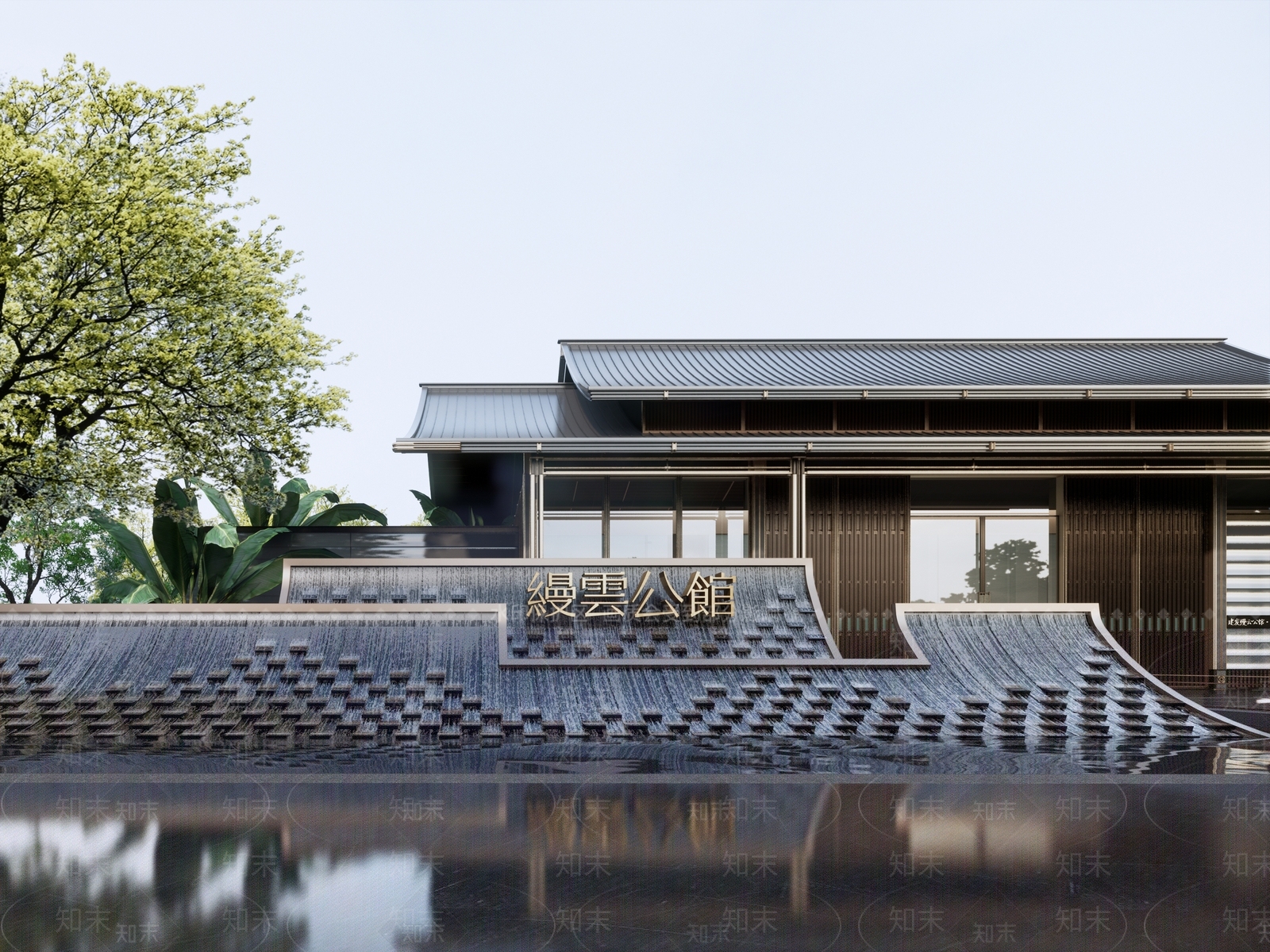 新中式小区建筑SU模型下载【ID:1201117622】