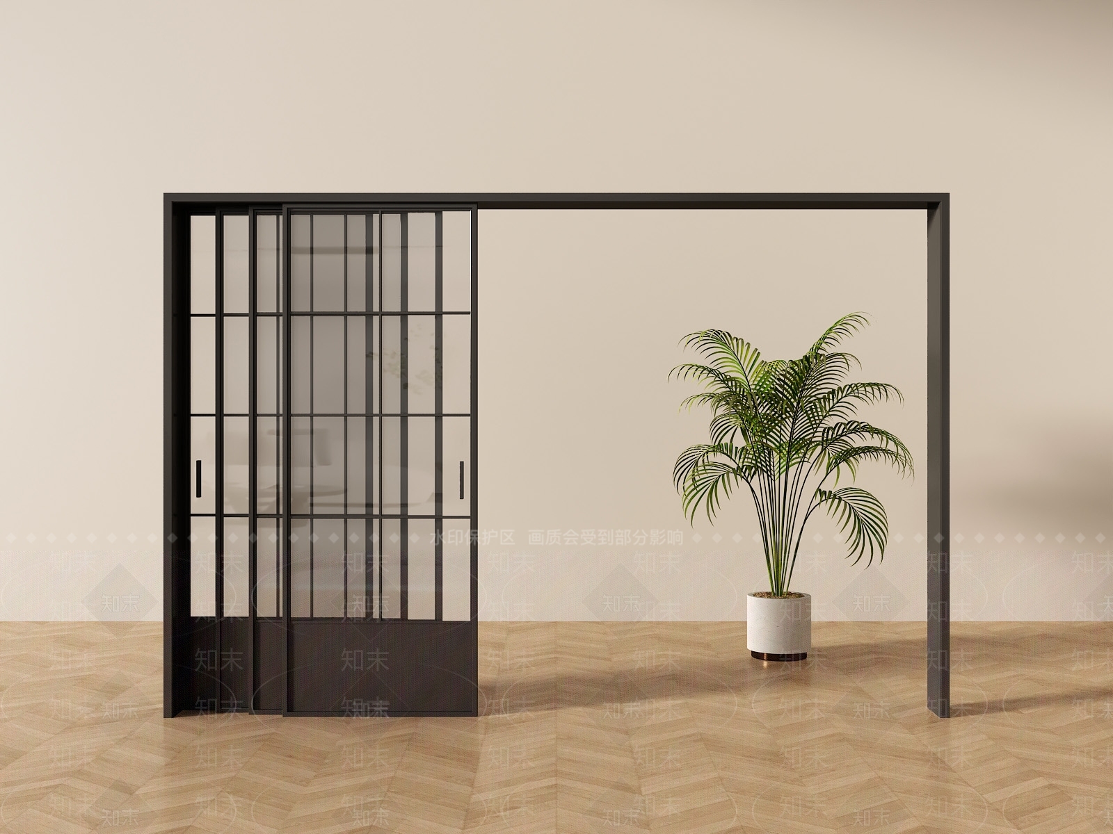 法式美式推拉门SU模型下载【ID:1201120416】