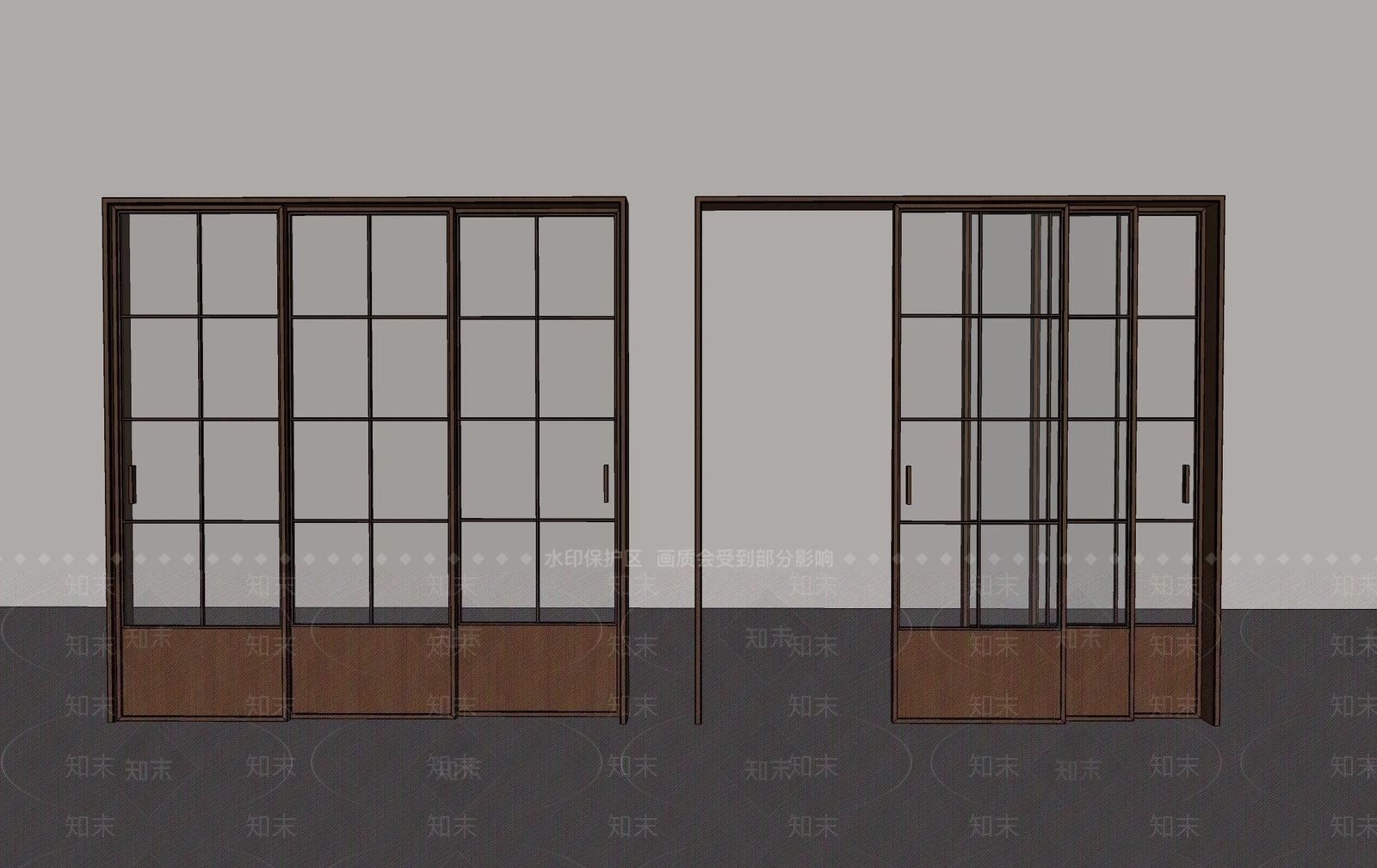 中古法式推拉门SU模型下载【ID:1201120420】
