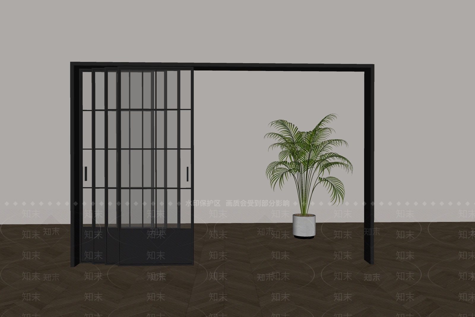 法式美式推拉门SU模型下载【ID:1201120416】