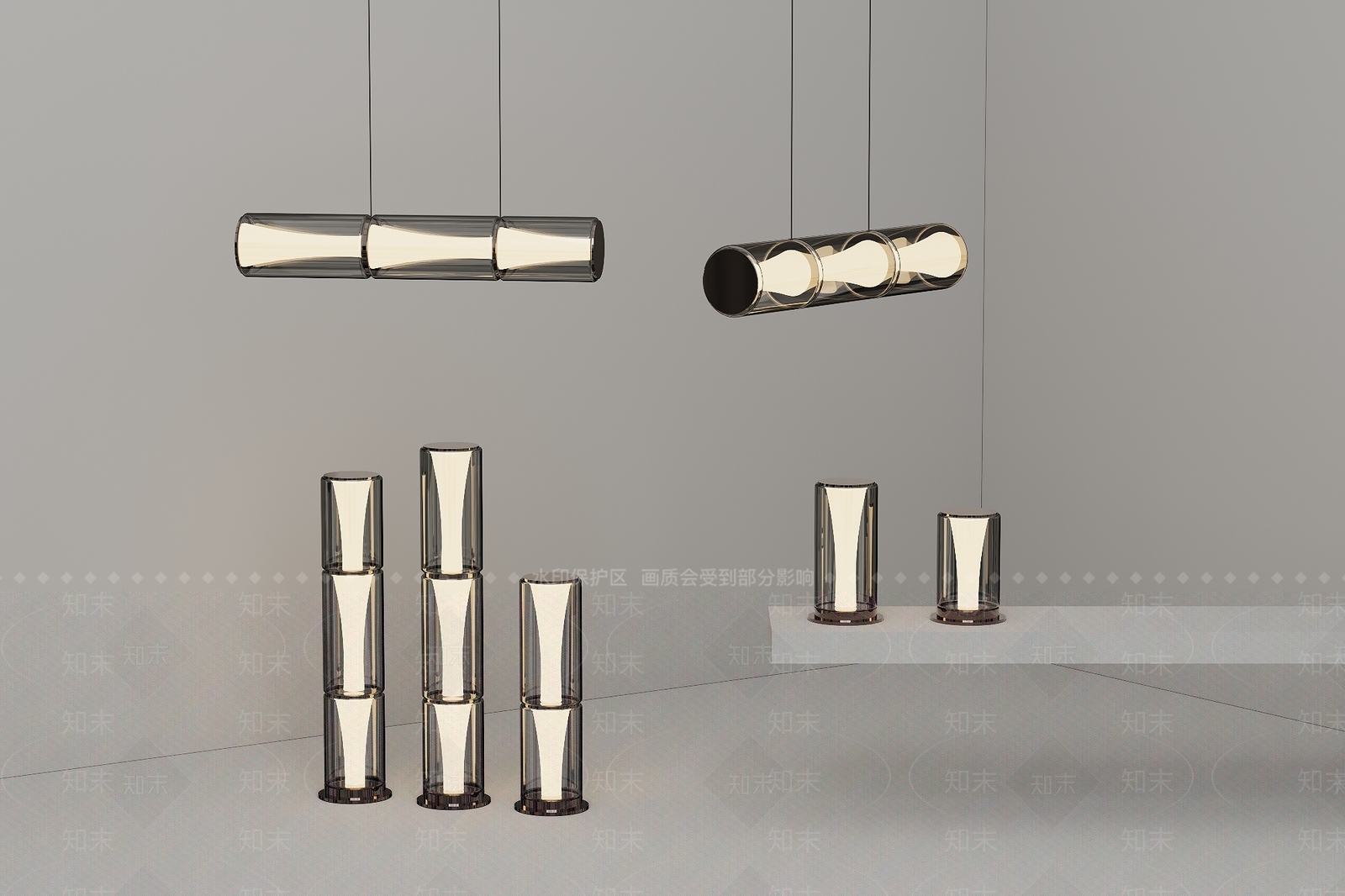 北欧灯具组合3D模型下载【ID:1201121428】