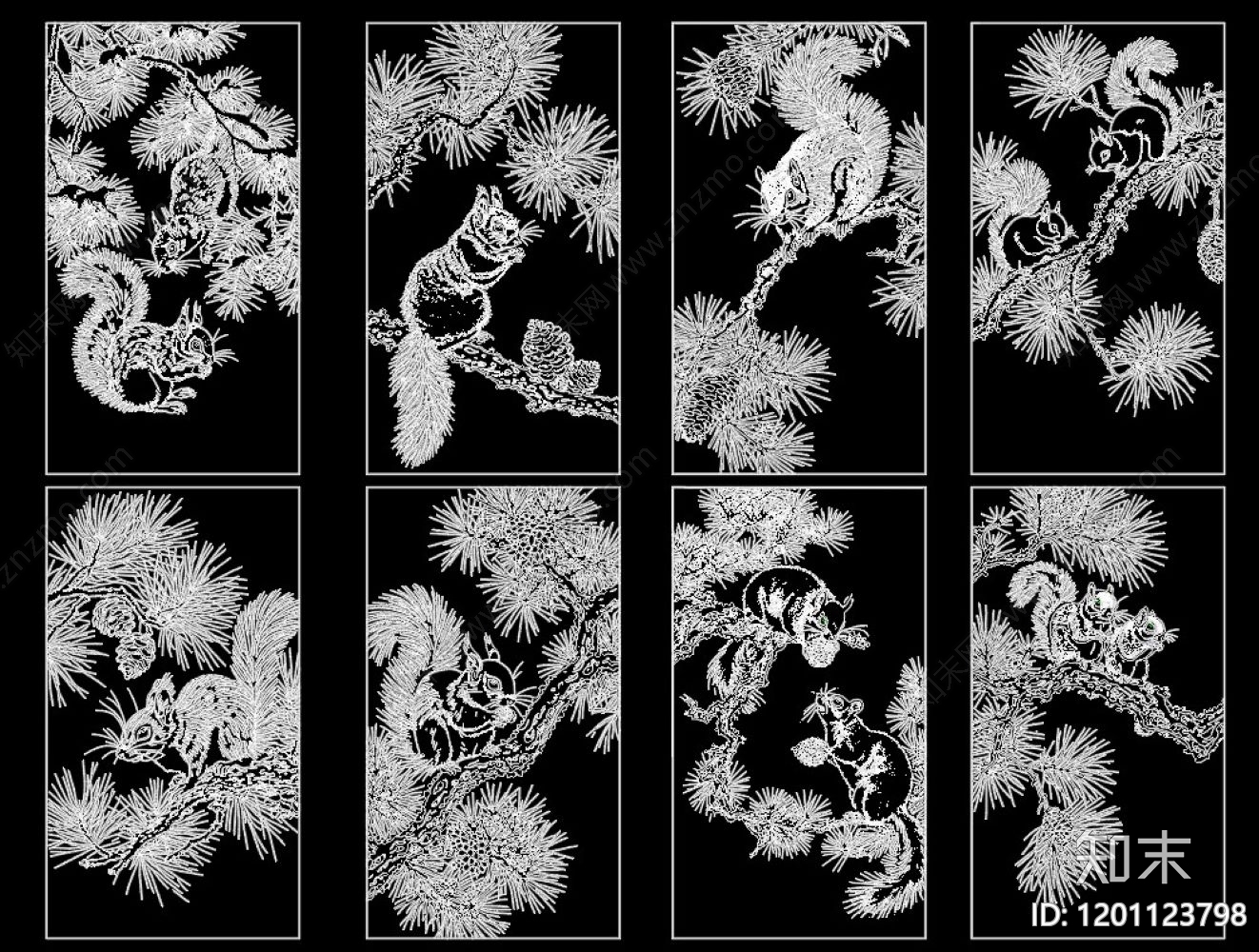 现代挂画cad施工图下载【ID:1201123798】