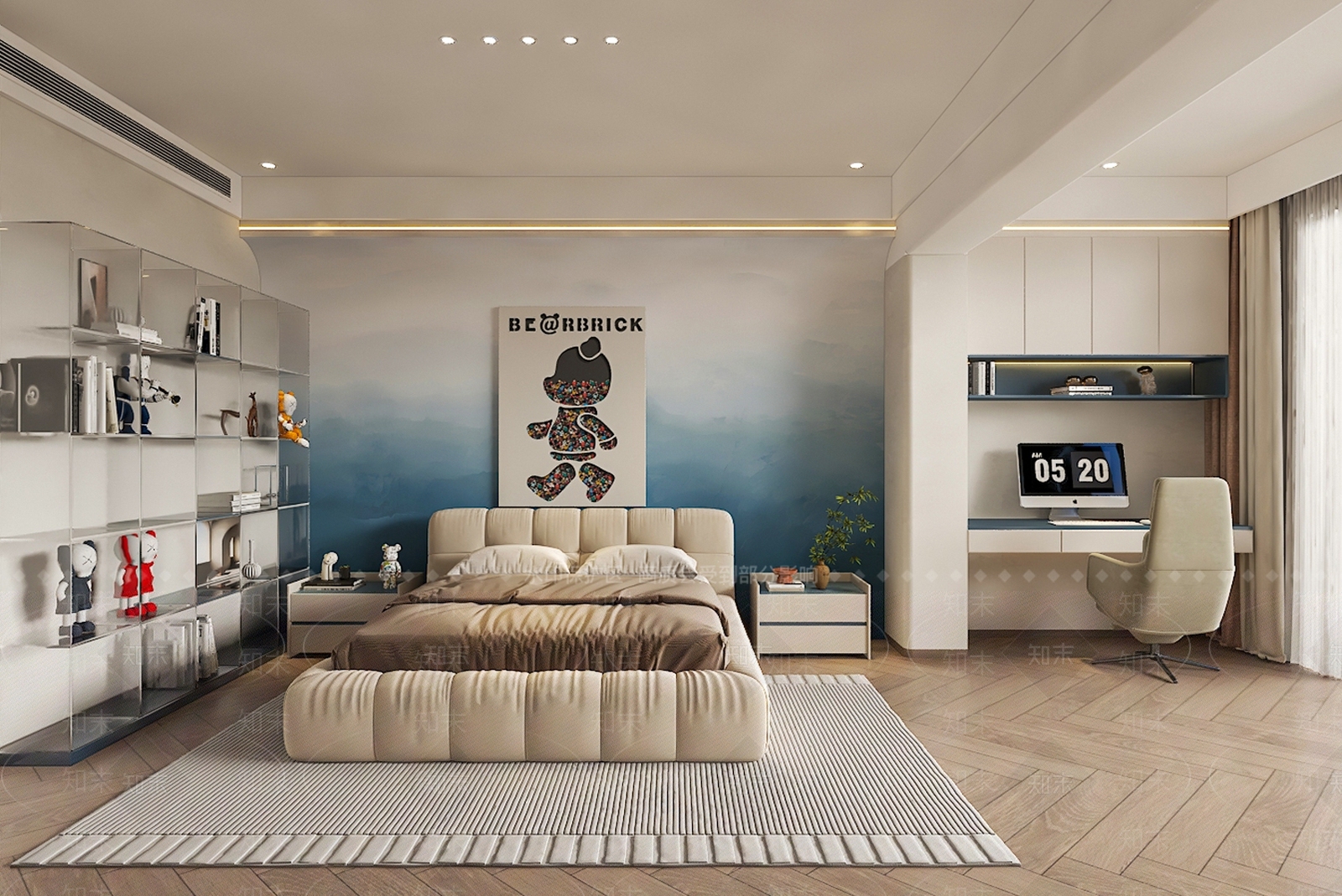 软包双人床双人床3D模型下载【ID:1227303162】