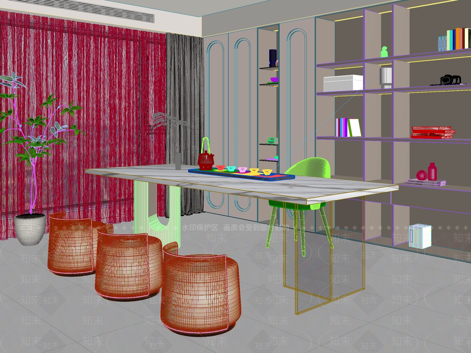 新中式中式茶桌椅3D模型下载【ID:1201127144】
