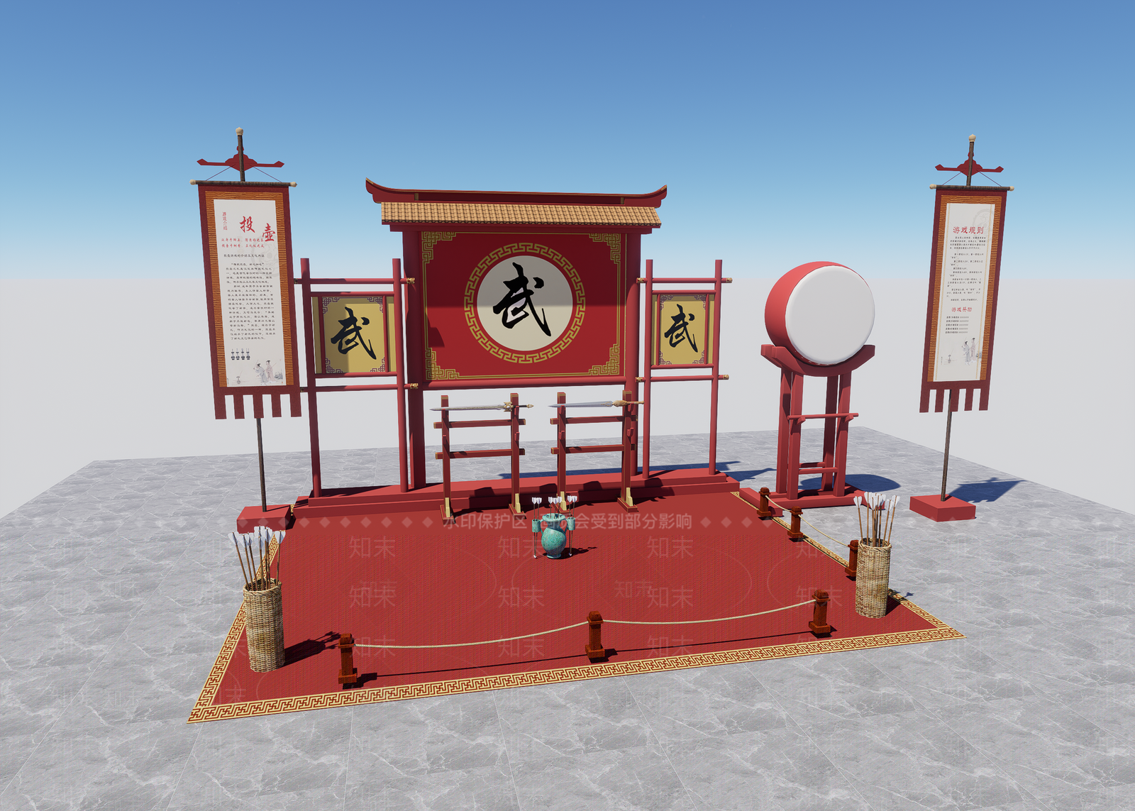 中式其他美陈3D模型下载【ID:1201128106】
