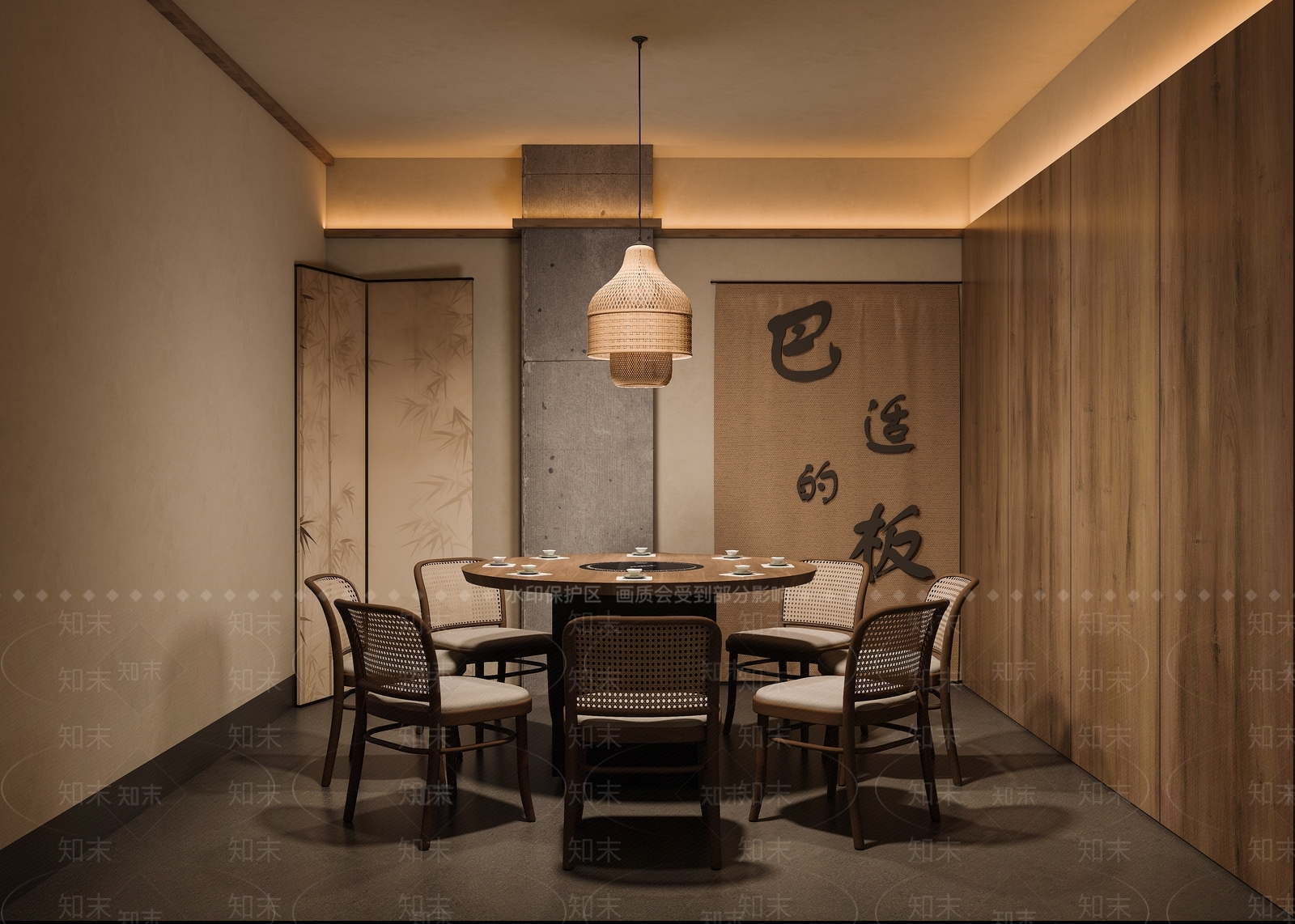 侘寂火锅店3D模型下载【ID:1201128821】