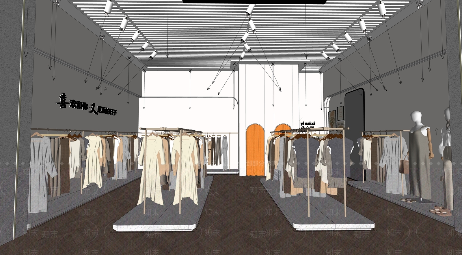 现代服装店SU模型下载【ID:1201128852】