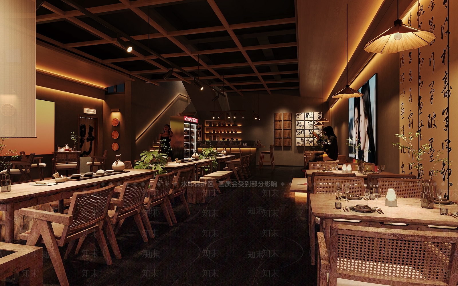 新中式现代酒吧3D模型下载【ID:1201130661】