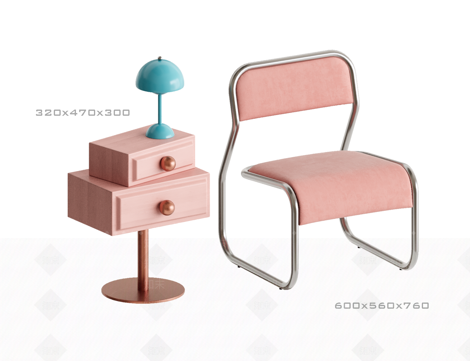 复古奶油床头柜SU模型下载【ID:1201133950】