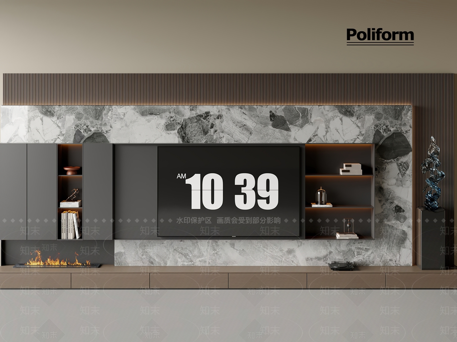 现代意式电视背景墙3D模型下载【ID:1201135354】