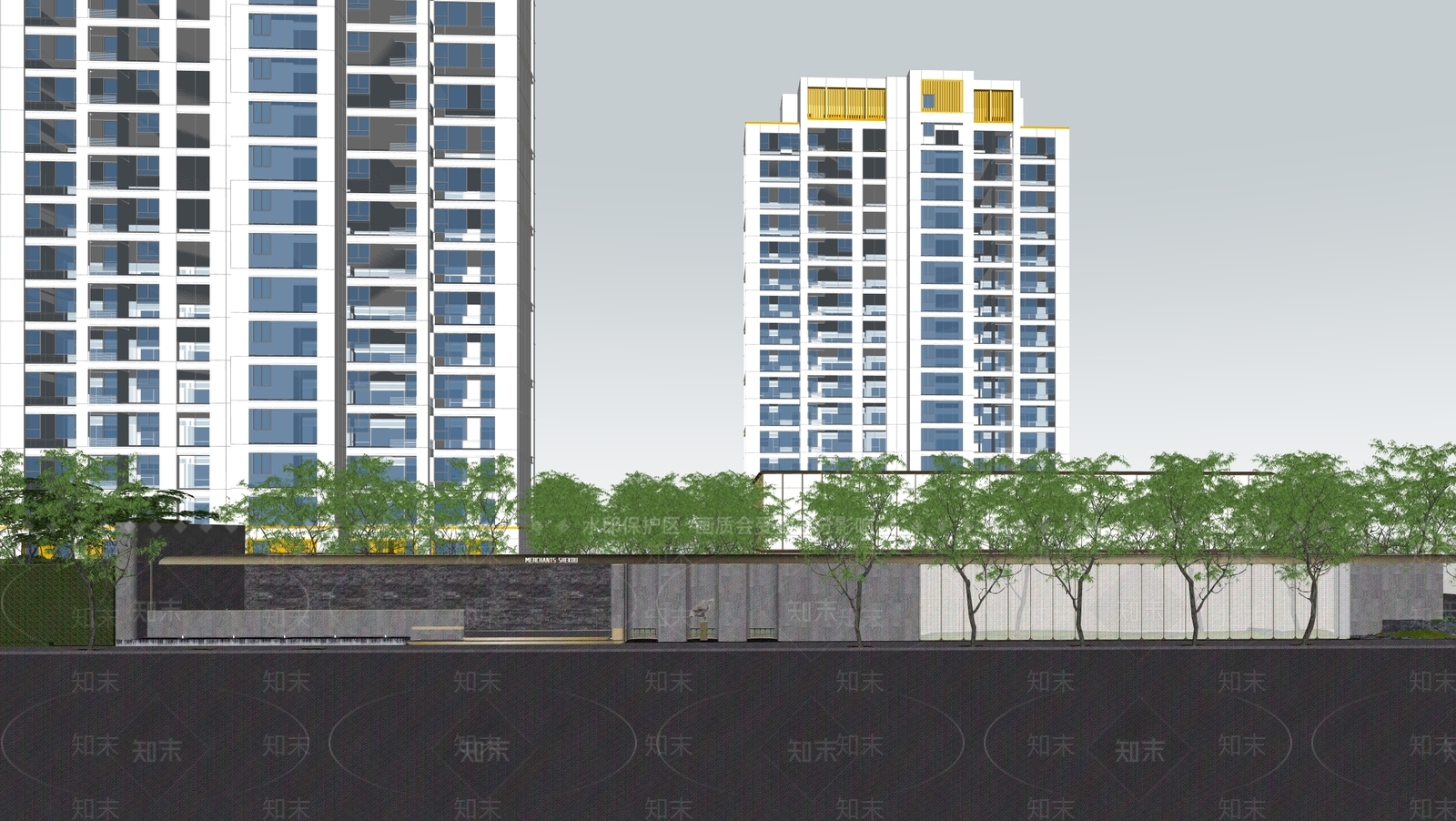 现代轻奢售楼处建筑SU模型下载【ID:1201136200】