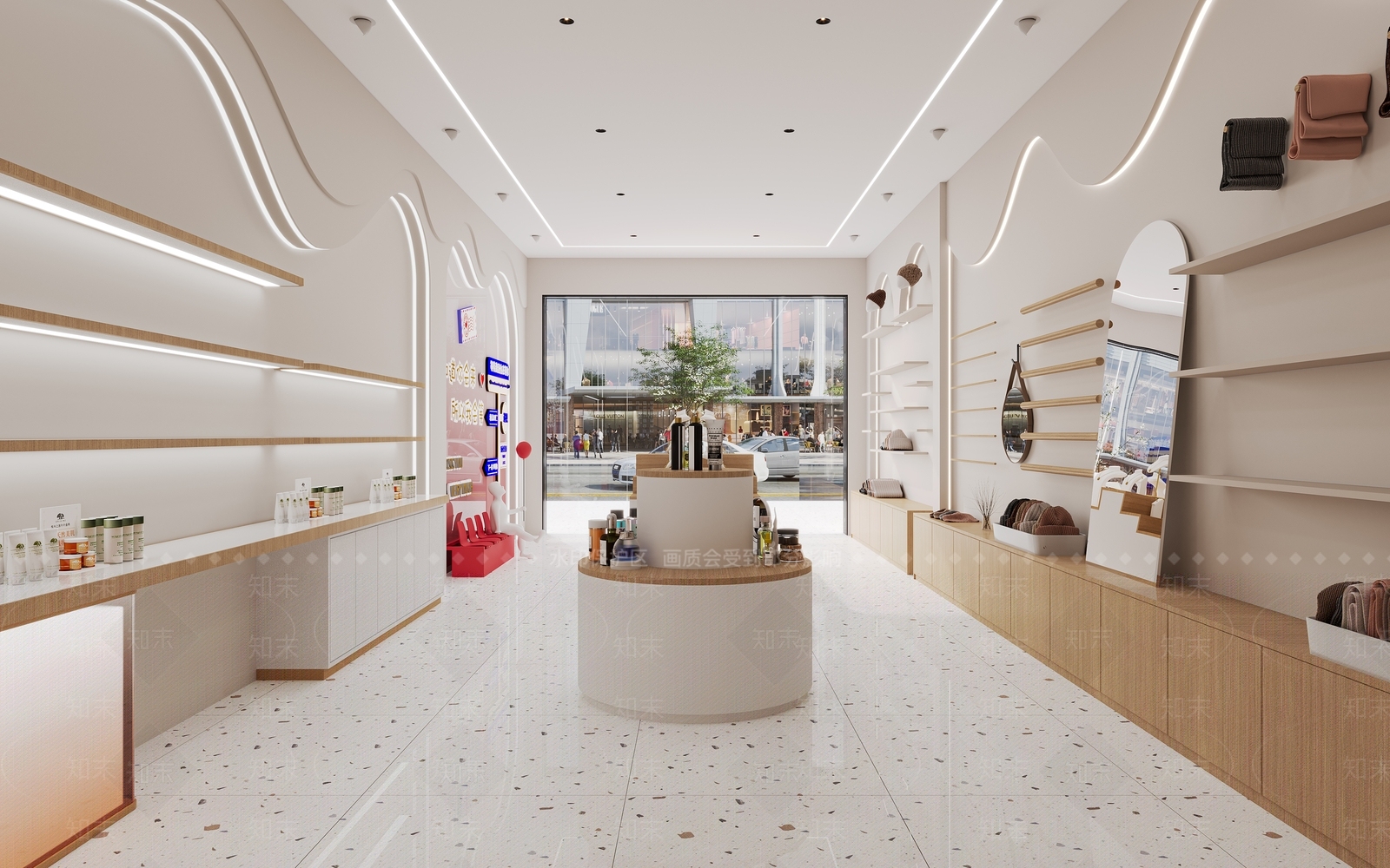 现代奶油服装店3D模型下载【ID:1201136082】