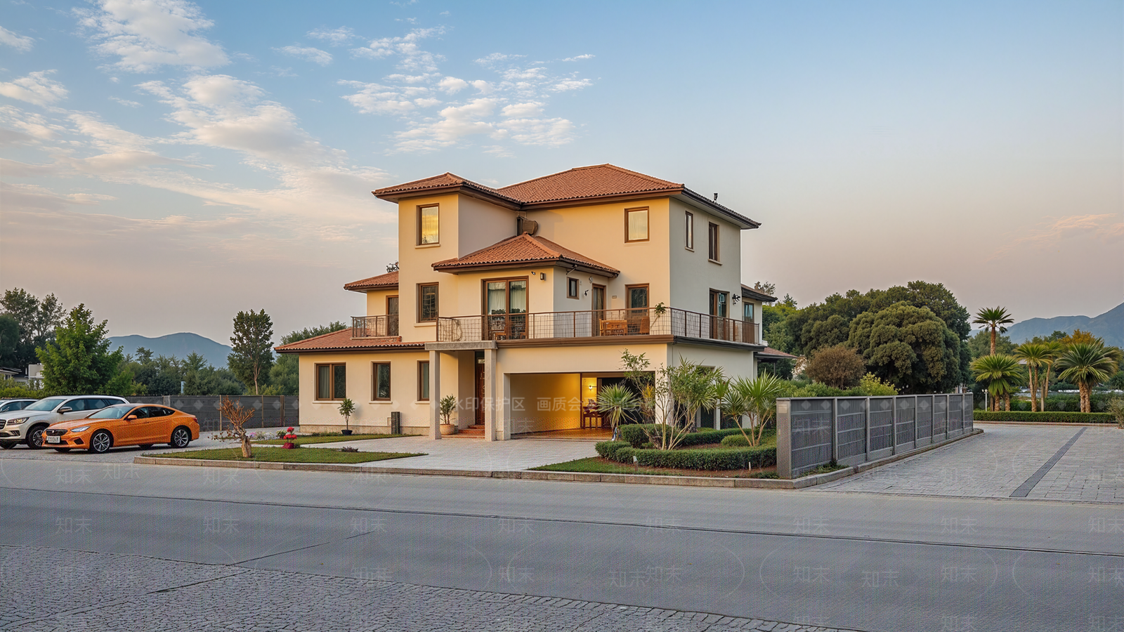 现代美式独栋别墅SU模型下载【ID:1201137387】