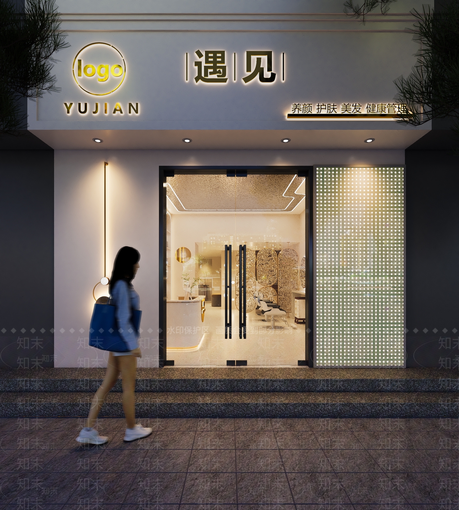 现代轻奢美发店3D模型下载【ID:1201137573】
