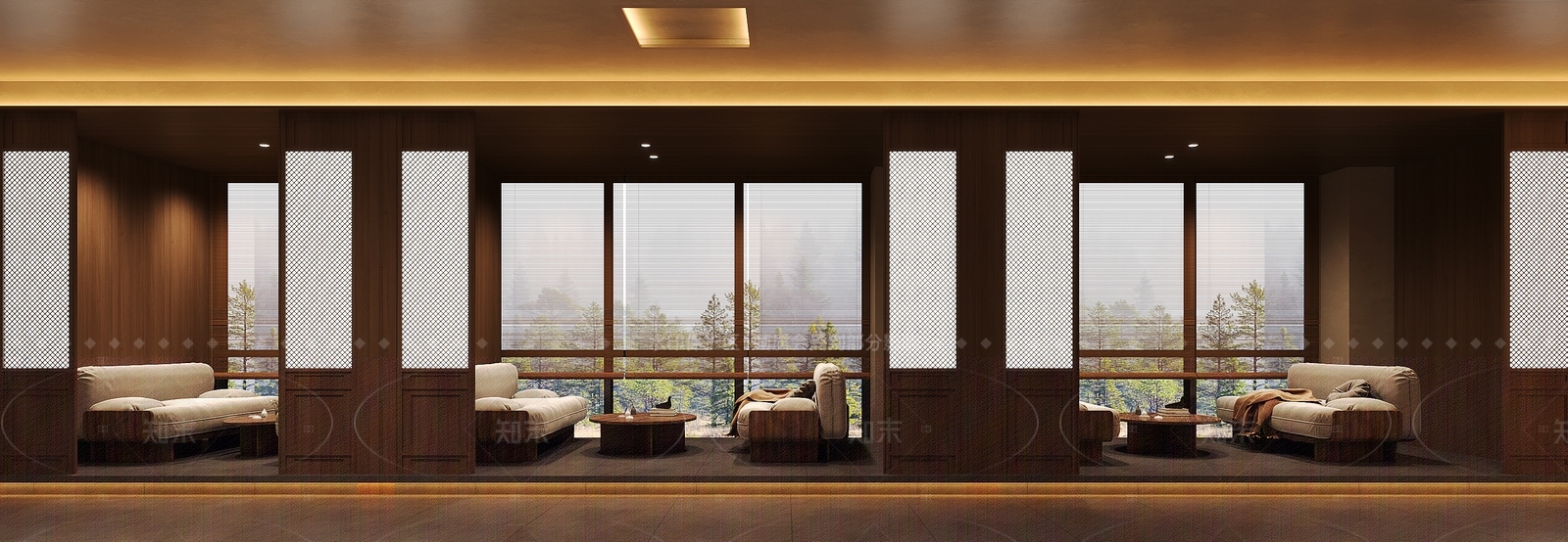 新中式侘寂茶餐厅3D模型下载【ID:1201138410】