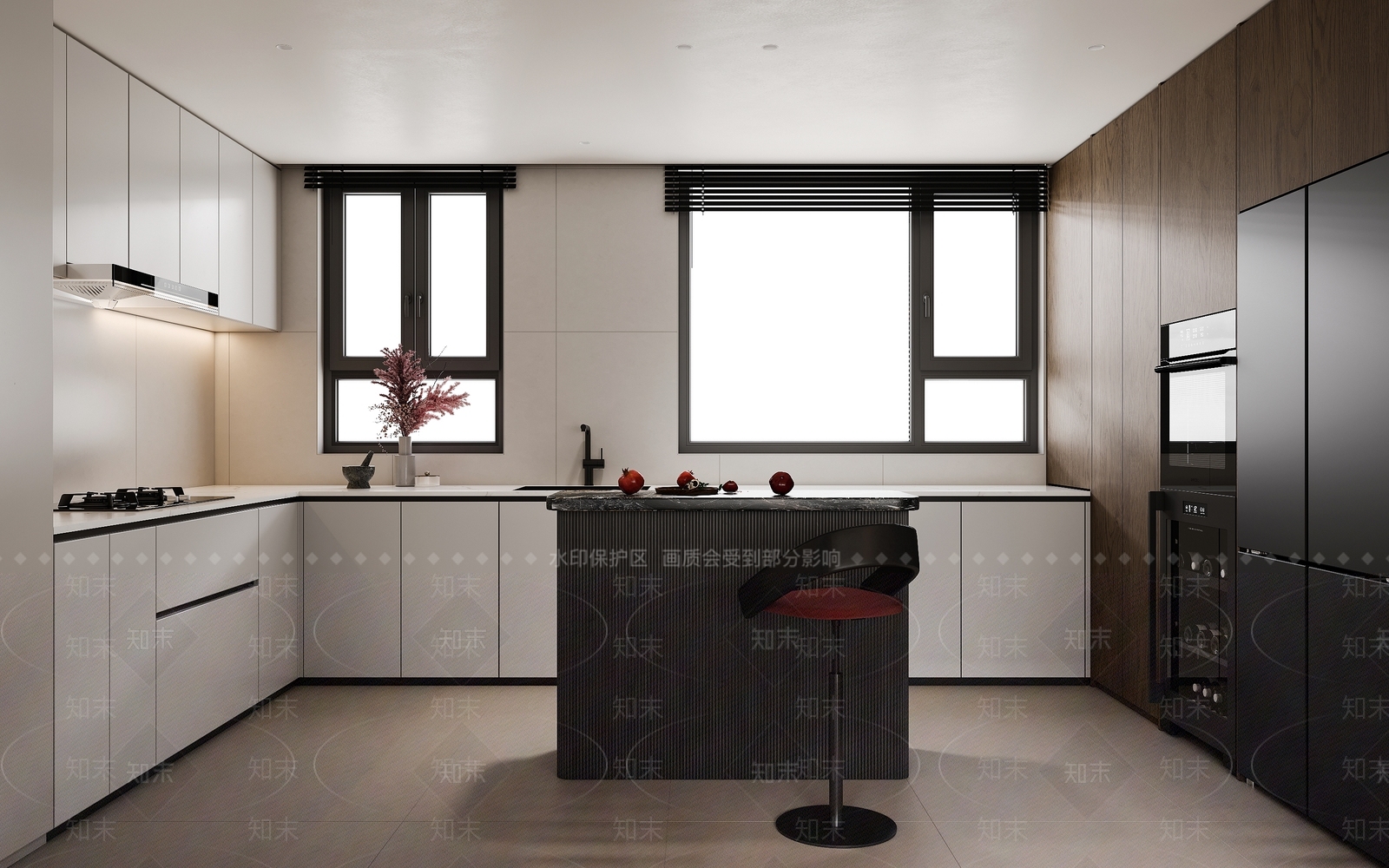 现代封闭式厨房3D模型下载【ID:1201142494】