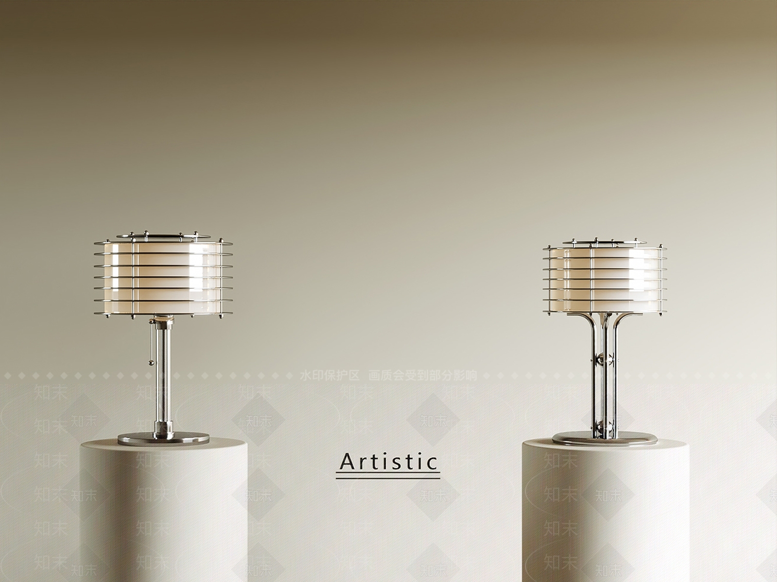现代极简台灯SU模型下载【ID:1201142532】