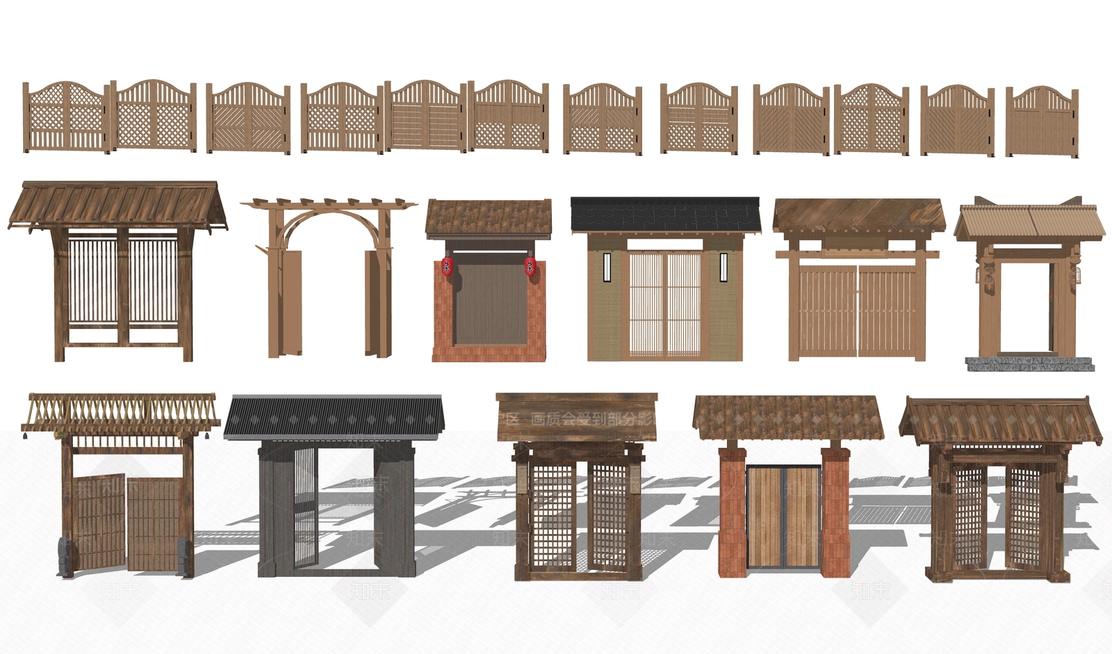 新中式中式牌坊牌楼SU模型下载【ID:1201143656】