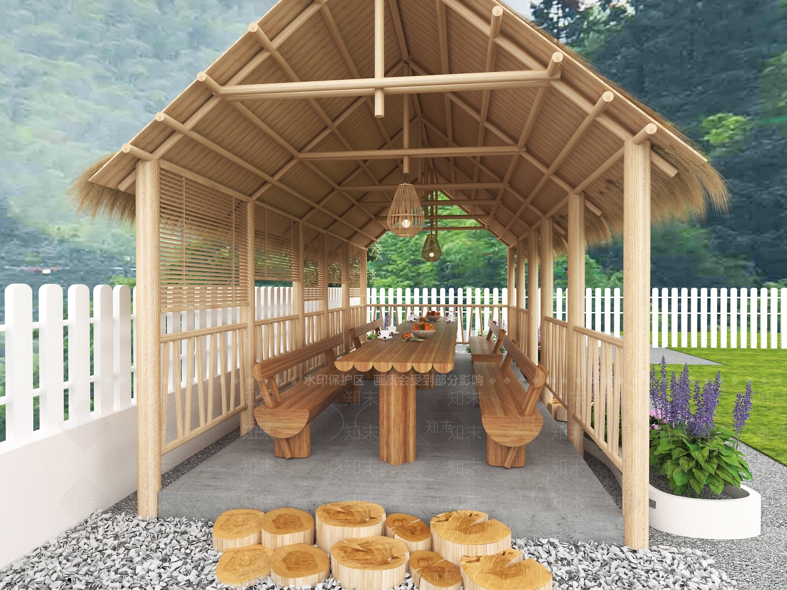 现代原木艺术风格建筑3D模型下载【ID:1201144408】