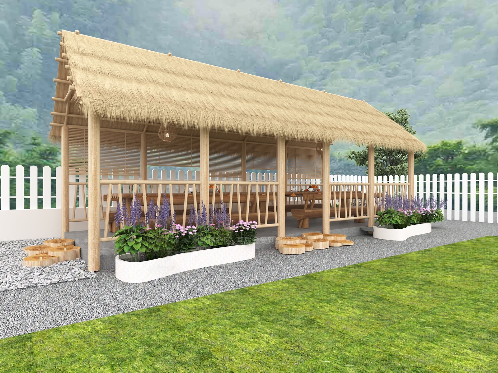 现代原木艺术风格建筑3D模型下载【ID:1201144408】