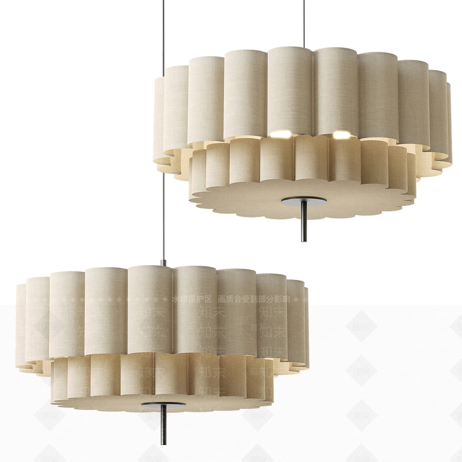 现代欧式客厅吸顶灯3D模型下载【ID:1201145147】