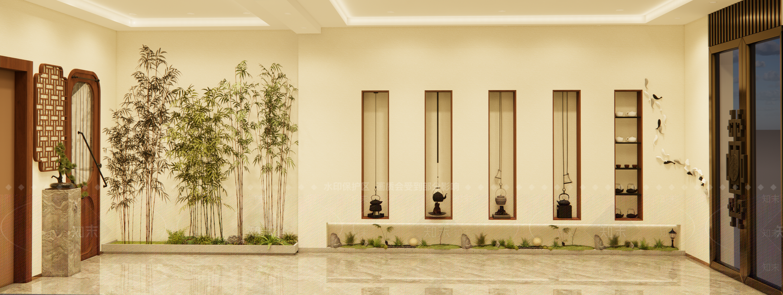 新中式现代中餐厅SU模型下载【ID:1201145842】