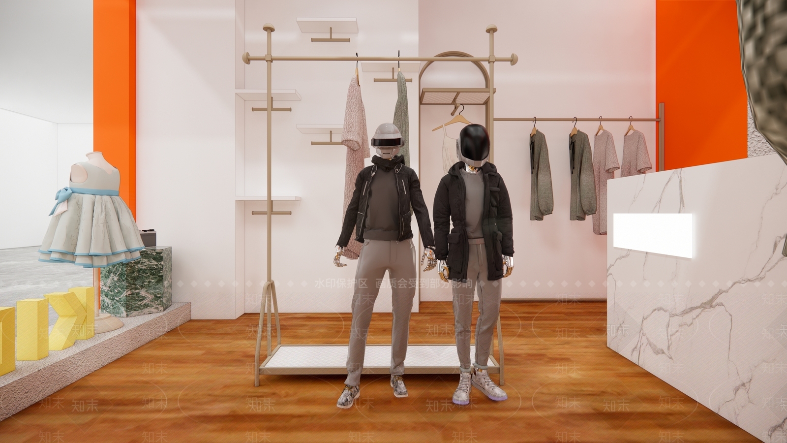 现代服装店SU模型下载【ID:1201145949】