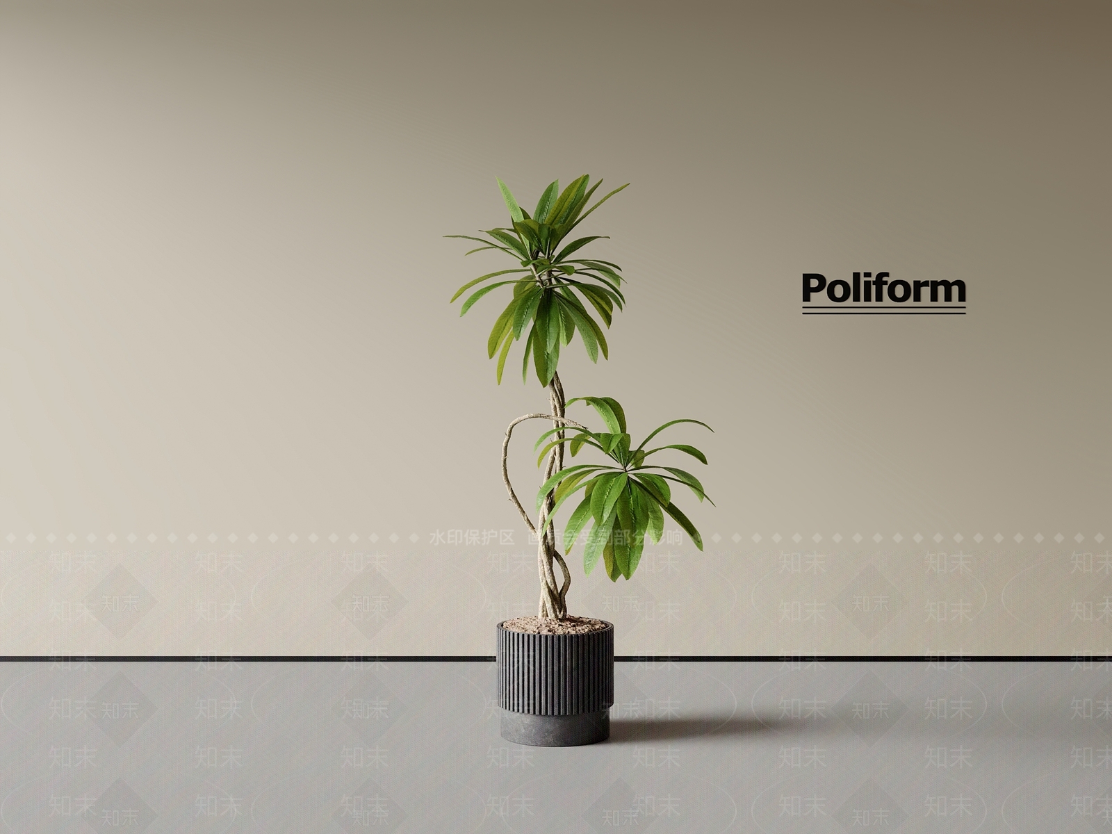 现代绿植摆件3D模型下载【ID:1201146243】