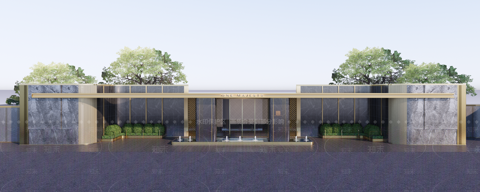 轻奢入口大门SU模型下载【ID:1201150653】