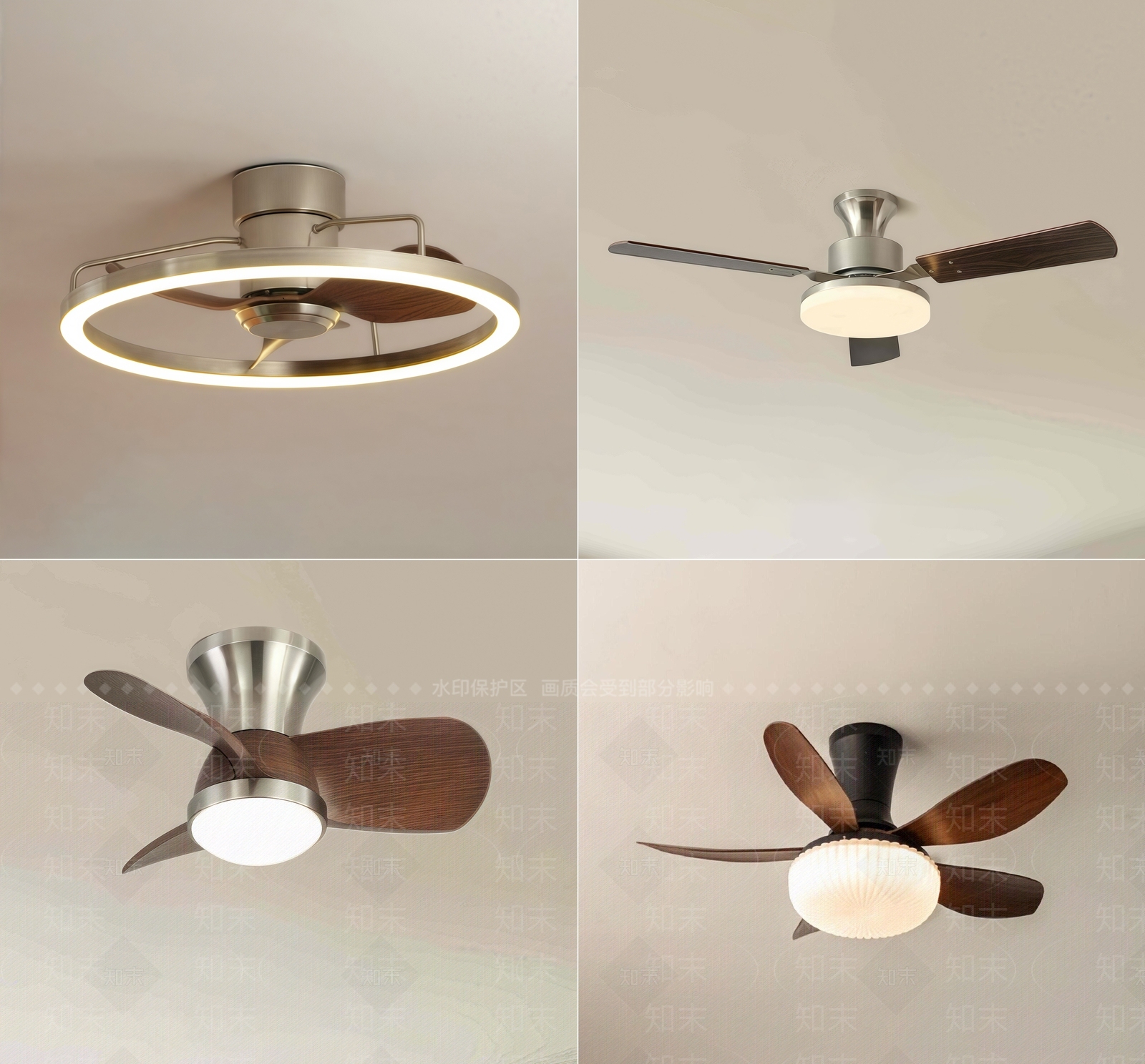 现代中古风扇灯3D模型下载【ID:1201151325】