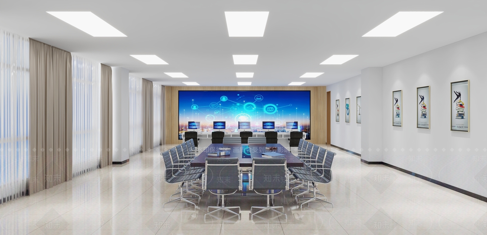 现代会议室3D模型下载【ID:1201155058】