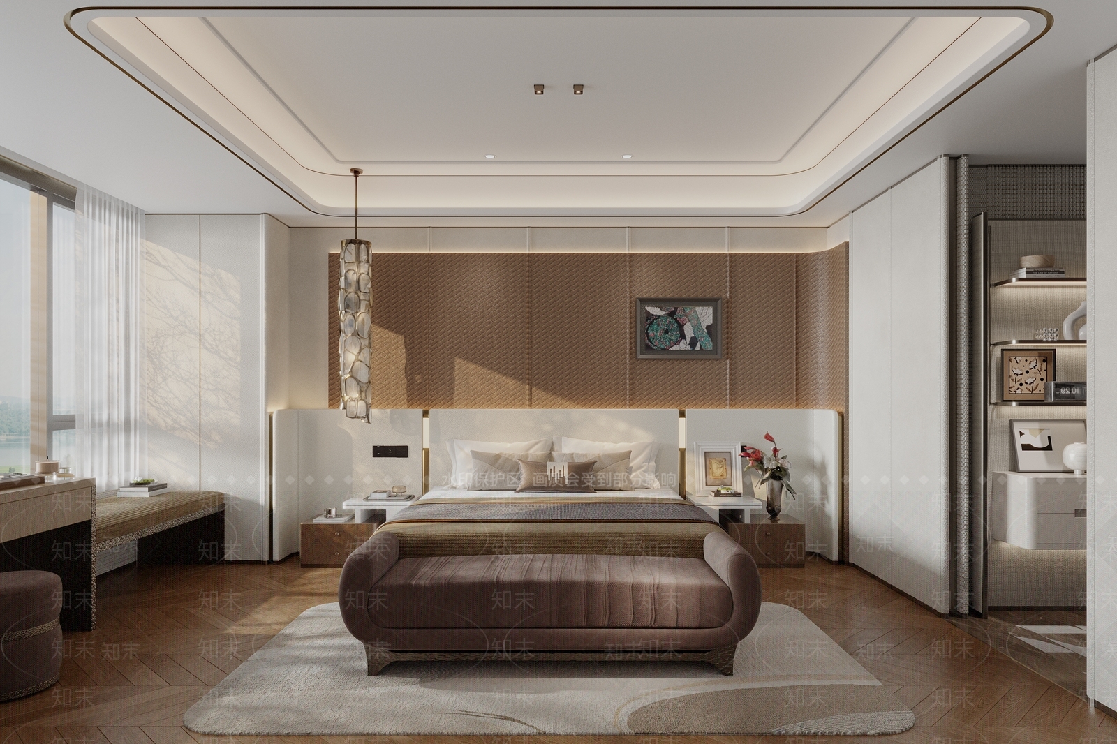 现代酒店客房3D模型下载【ID:1215923643】